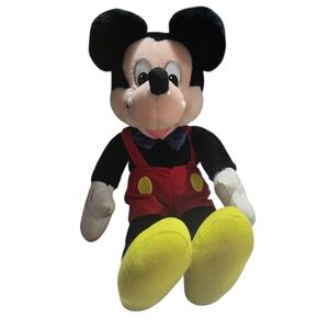 Disney Mickey Mouse Plush Toy - Black, Red, Yellow.  Vintage